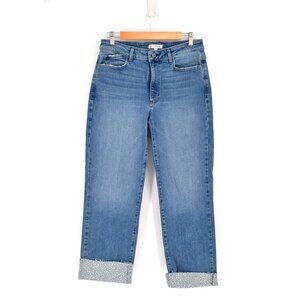 Morrison Sexy Boyfriend Embellished Rhinestone Rolled Cuff Jeans Blue Size 30